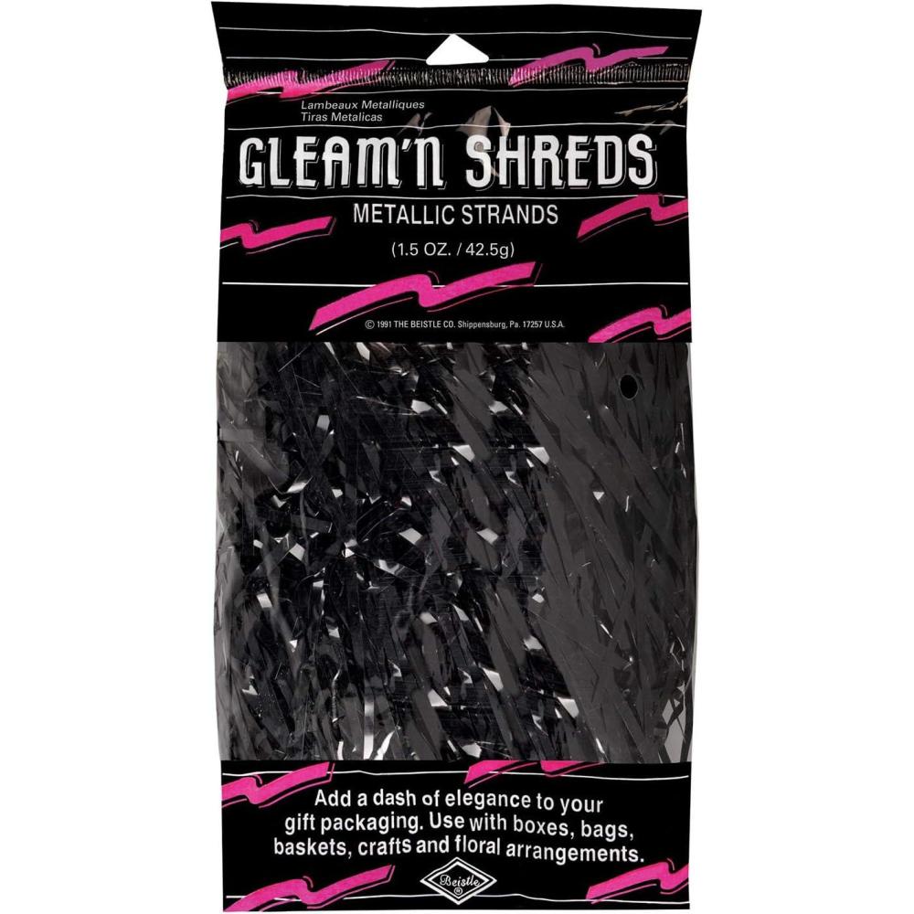 imageGleam N Shreds Metallic Strands green Party Accessory  1 count 15 OzsPkgBlack