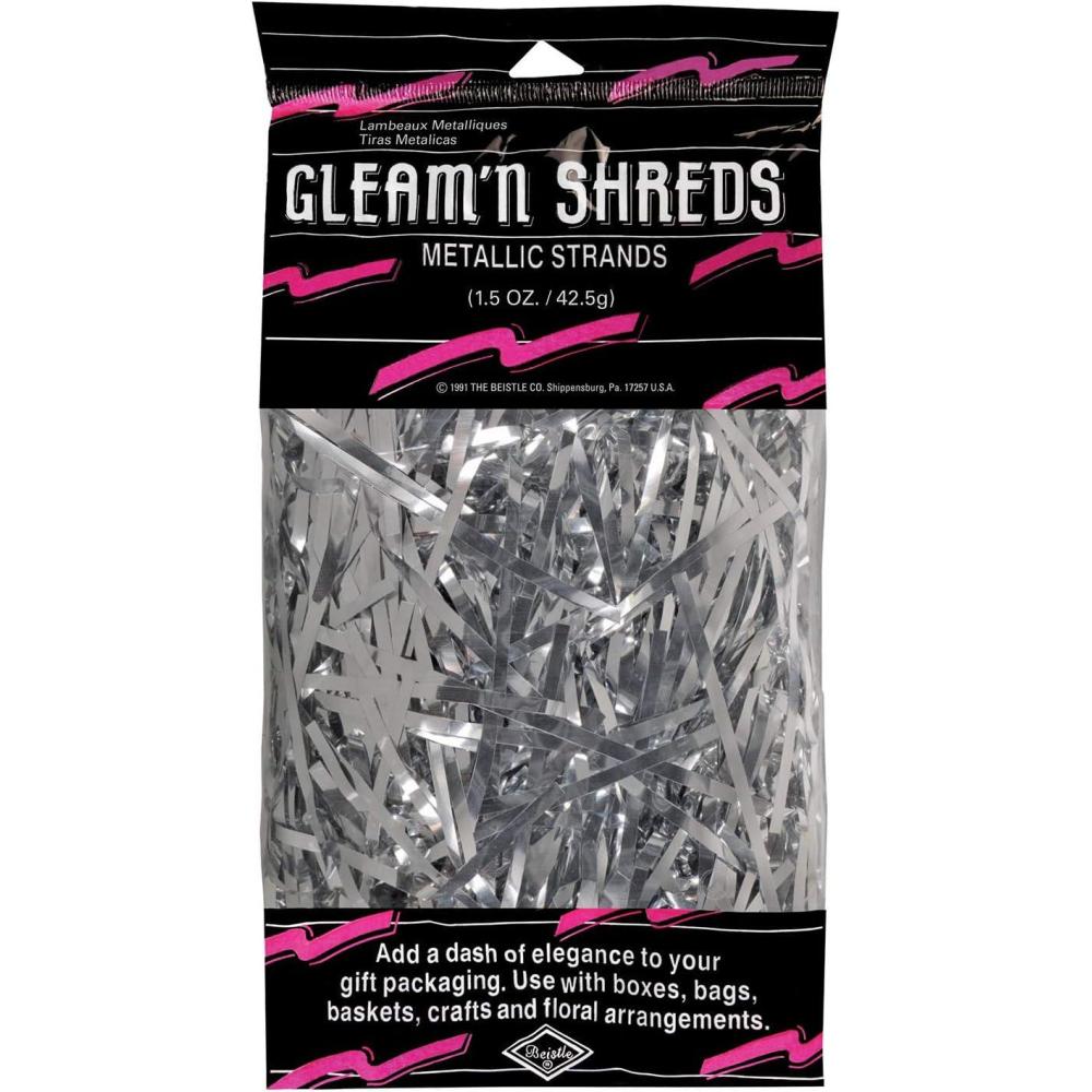 imageGleam N Shreds Metallic Strands green Party Accessory  1 count 15 OzsPkgSilver