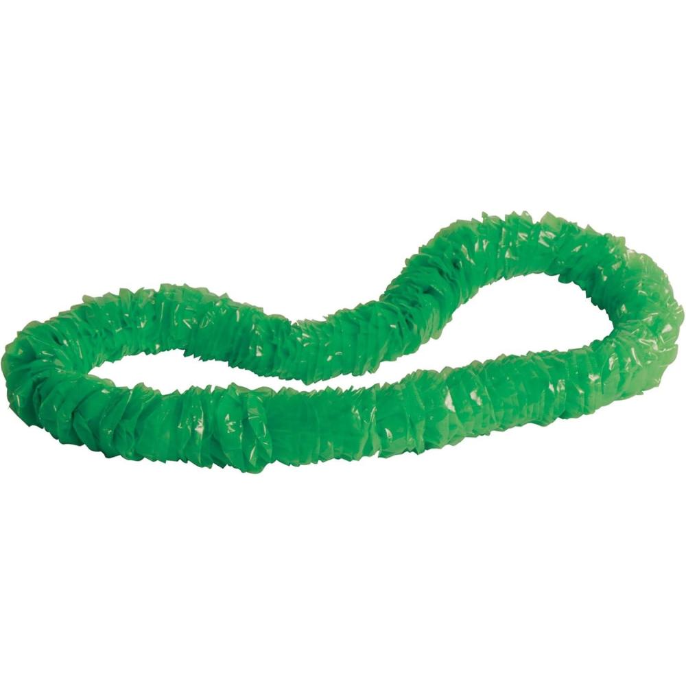 imageGreen SoftTwist Poly Leis with Labeled Carton15inch x 36inch Pack of 8