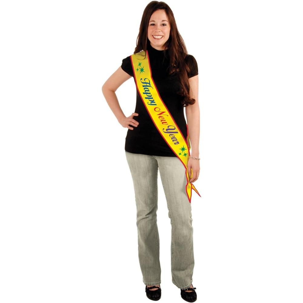 imageHappy New Year Satin Sash Party Accessory 1 count 1Pkg