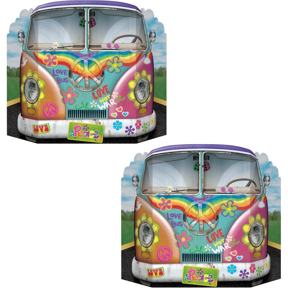 imageHippie Bus Photo Prop Party Accessory 1 count 1PkgHippie Bus  2 Piece
