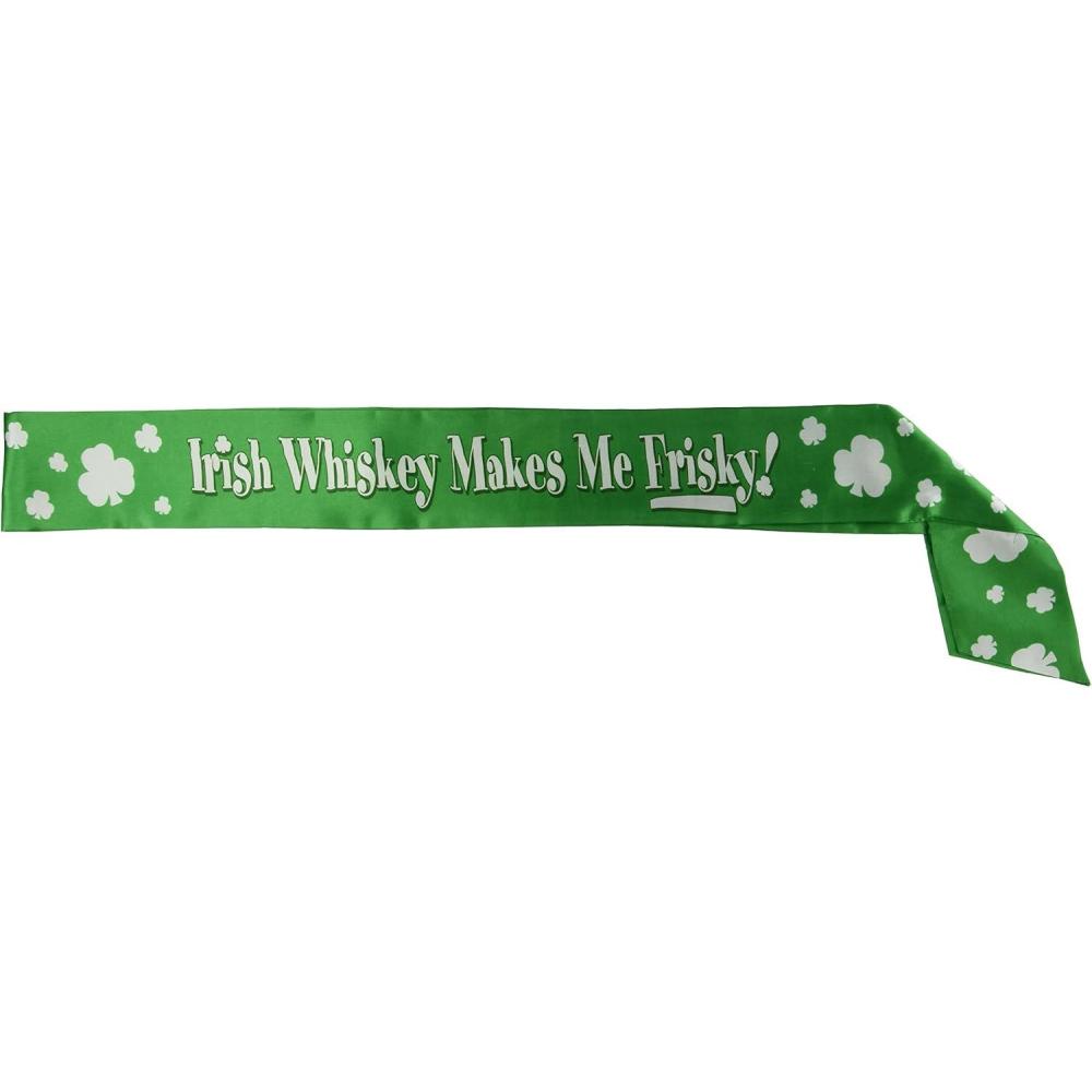 imageIrish For A Day Satin Sash Party Accessory 1 count 1PkgIrish Whiskey Makes Me Frisky Satin Sash