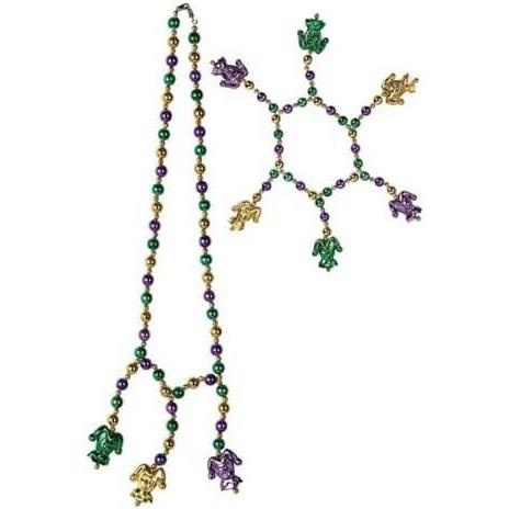 imageMardi Gras Plastic Throw Beads Necklace Assortment 100 Piece Party FavorsMardi Gras Beads ChokerBracelet Set
