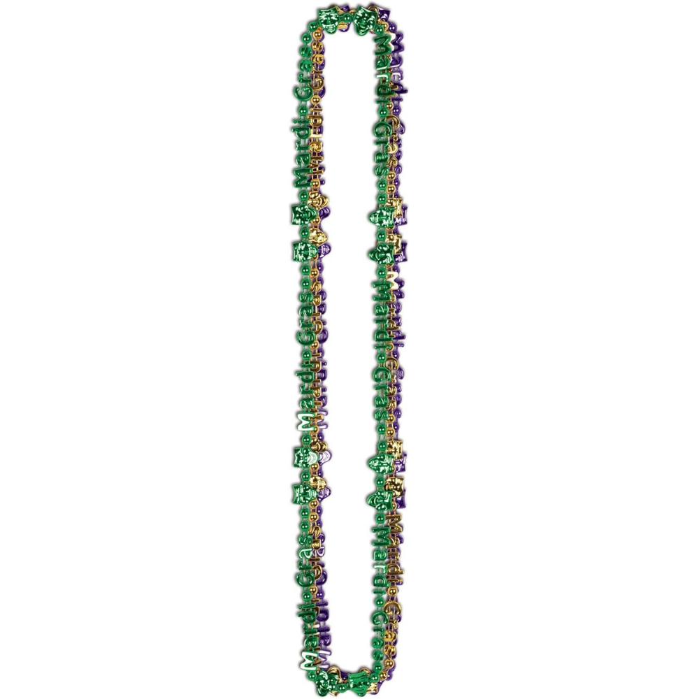 imageMardi Gras Plastic Throw Beads Necklace Assortment 100 Piece Party FavorsMardi Gras BeadsOfExpression