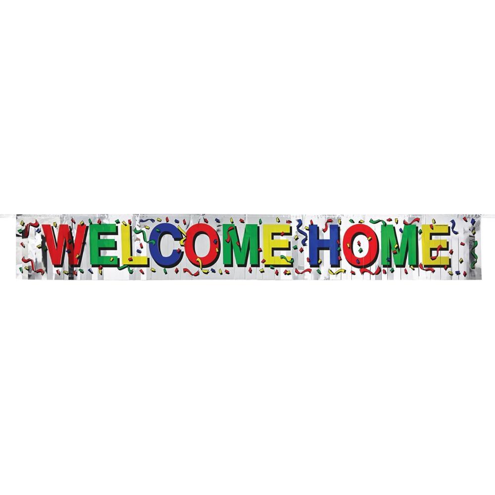 imageMetallic Welcome Home Fringe Banner Party Accessory 1 count 1Pkg