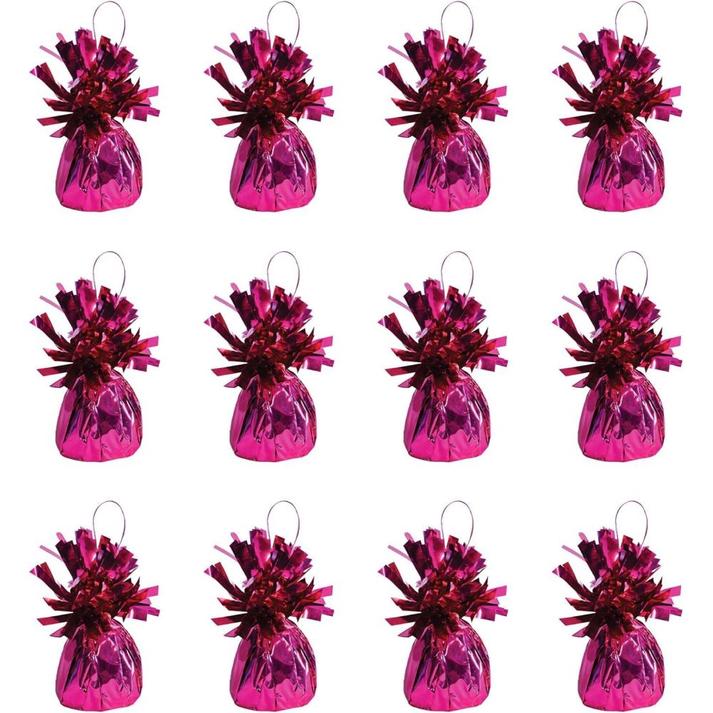 imageMetallic Wrapped Balloon Weight Pack of 12Cerise