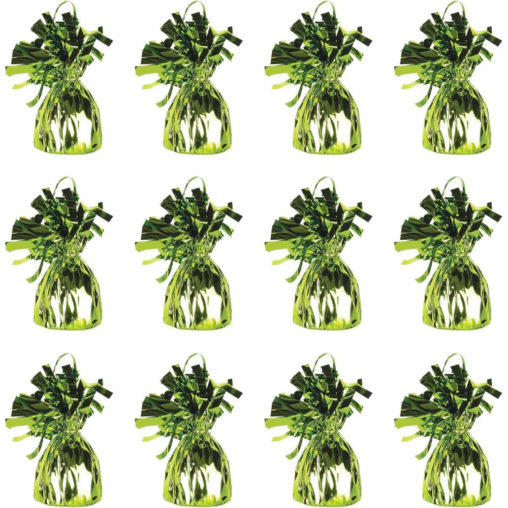 imageMetallic Wrapped Balloon Weight Pack of 12Light Green