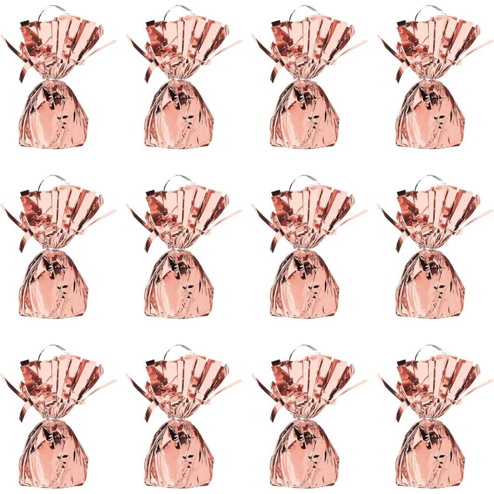 imageMetallic Wrapped Balloon Weight Pack of 12Rose Gold