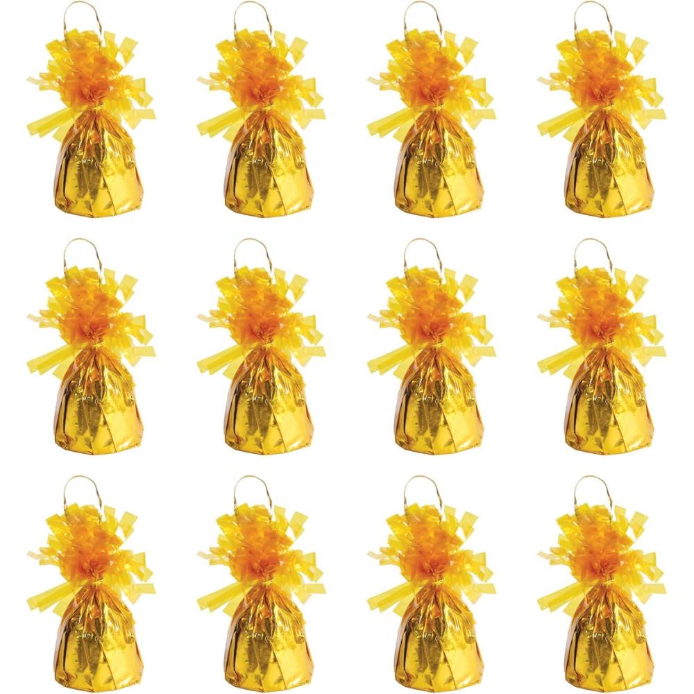 imageMetallic Wrapped Balloon Weight Pack of 12Yellow