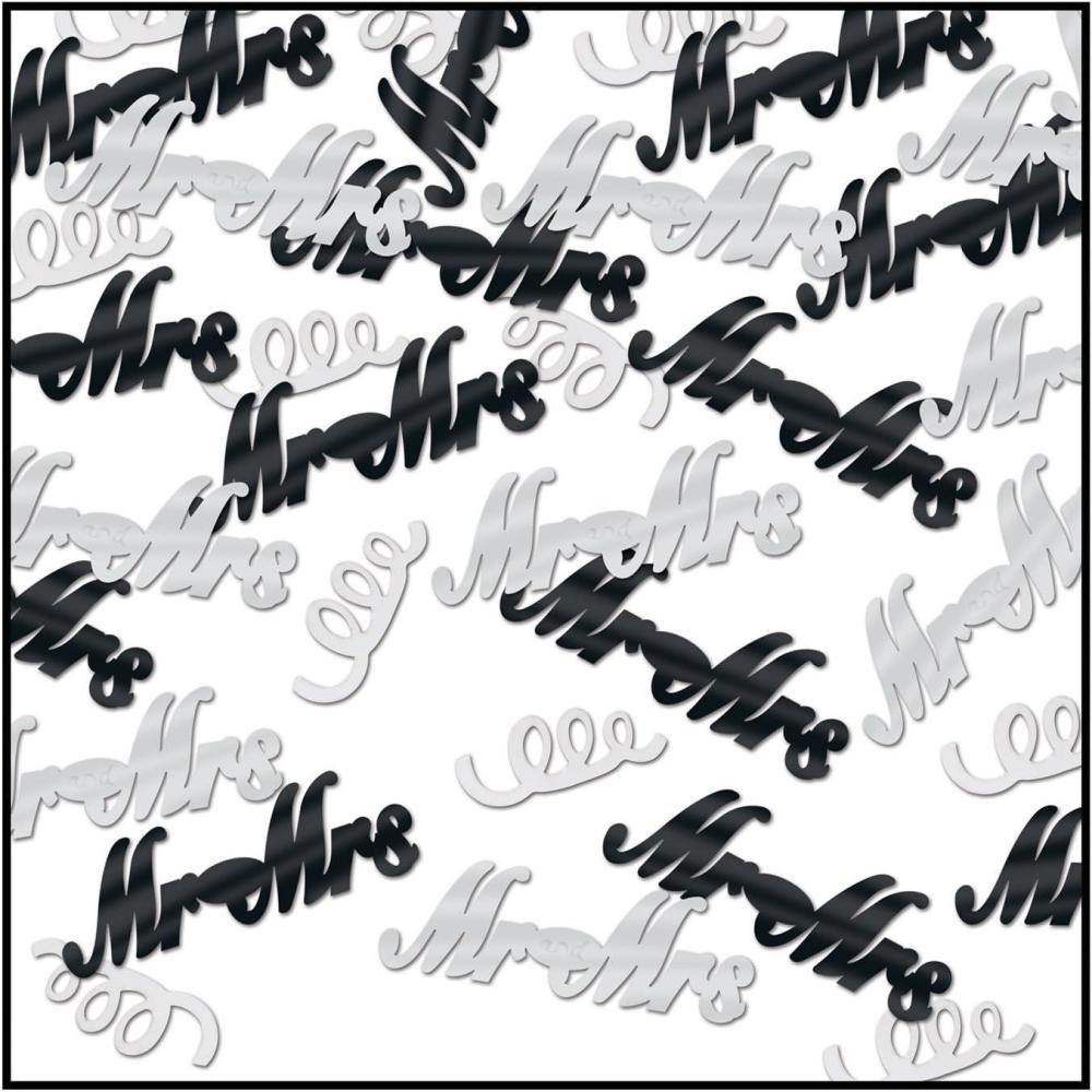 imageMr ampamp Mrs Confetti in Black ampamp Silver1 piece