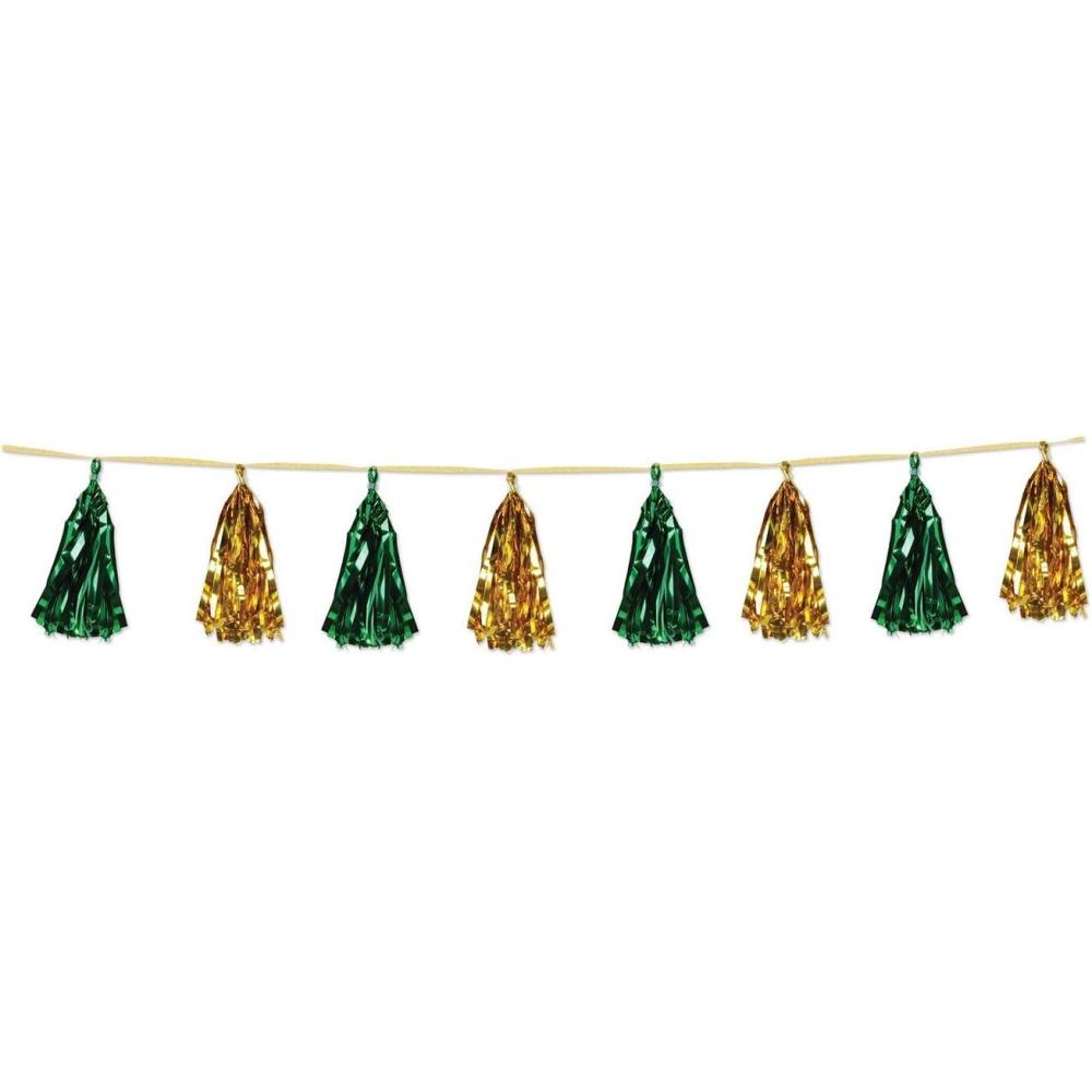 imagePink Metallic ampamp Tissue Tassel GarlandGreen and Gold