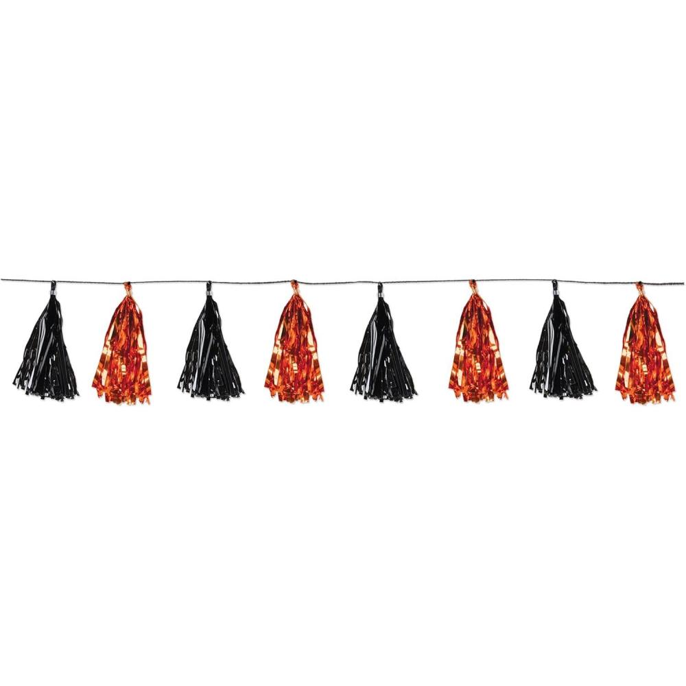 imagePink Metallic ampamp Tissue Tassel GarlandOrange and Black