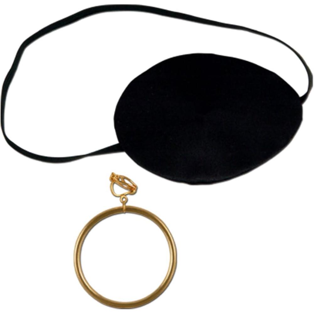 imagePirate Eye Patch wPlastic Gold Earring Party Accessory 1 count 1Pkg