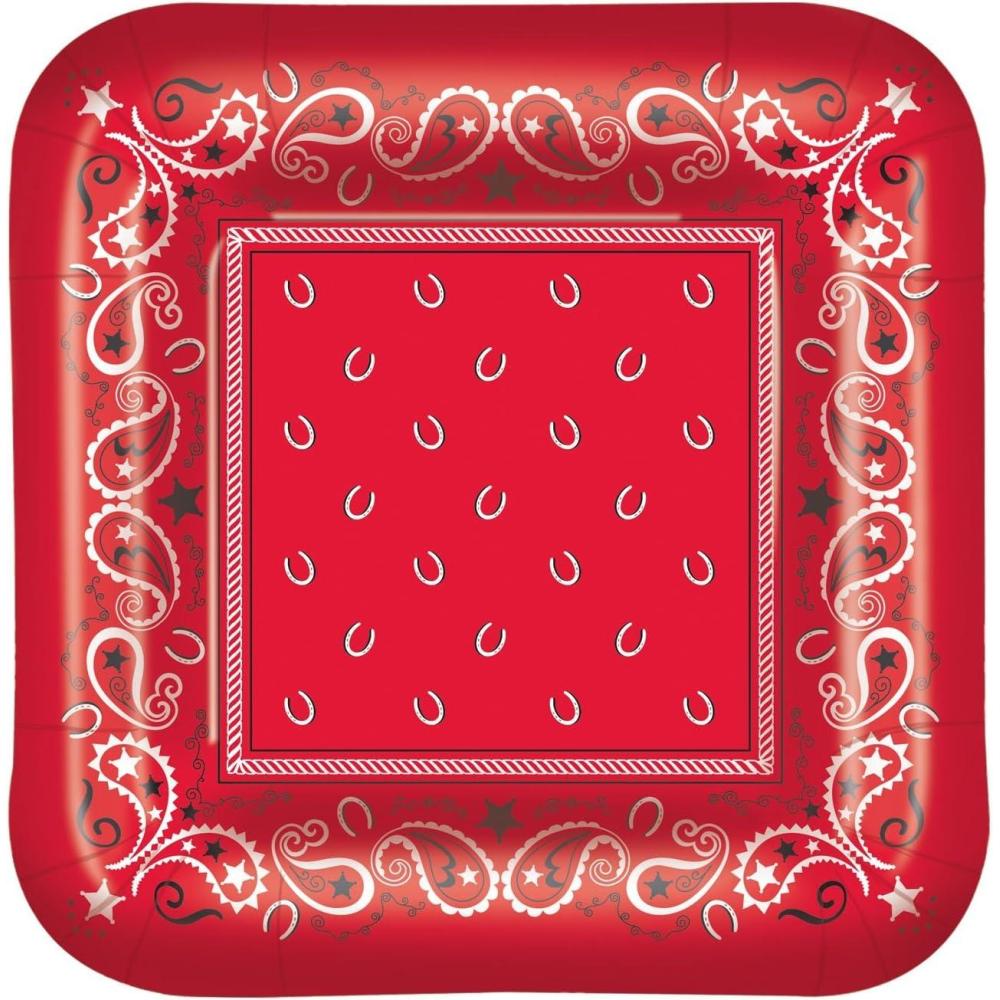 imageRed Bandana Dessert Plates 8 Count8 piece