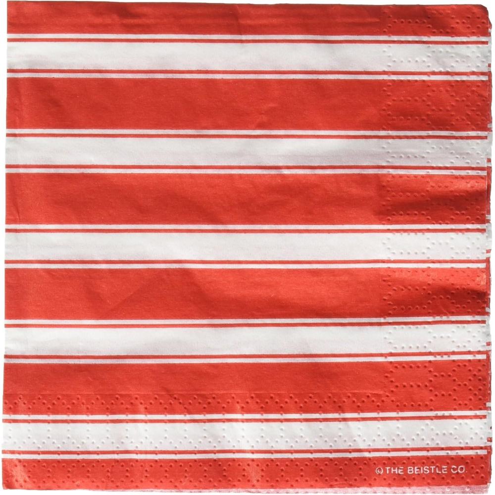 imageRed ampamp White Stripes Design Luncheon NapkinsRed  White Stripes Design Beverage Napkins