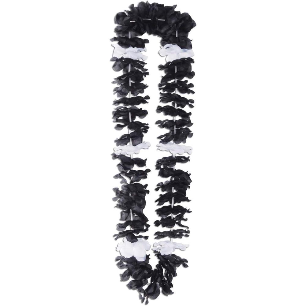 imageSilk N Petals Elegance Lei black ampamp white Party Accessory 1 countBlackWhite