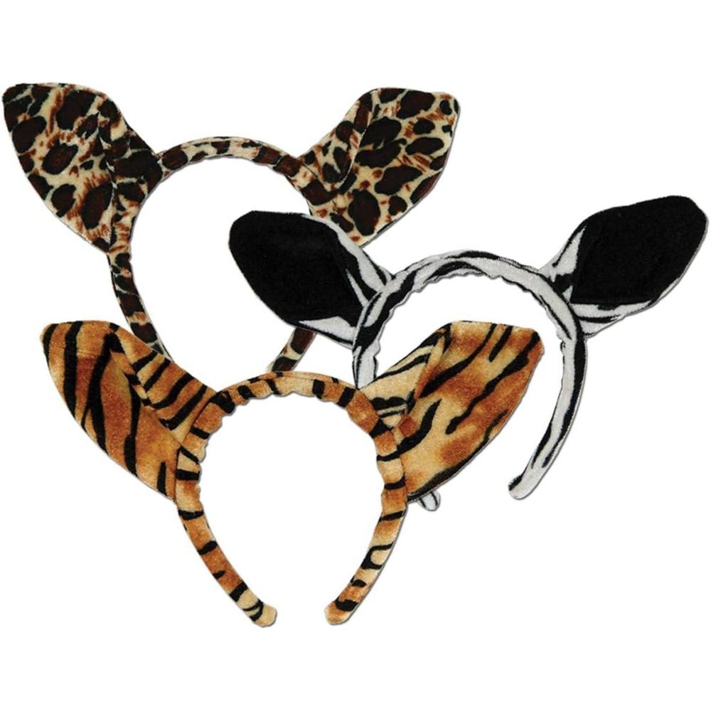 imageSoftTouch Animal Print Ears asstd leopard tiger zebra Party Accessory 1 count 1Pkg
