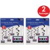 Beistle 10 Piece 80’s Theme Cassette Tape Swirls, 1980’s Retro Hanging Whirl Decorations(Cassette Tape Whirls (10-Pack))