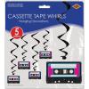 Beistle 10 Piece 80’s Theme Cassette Tape Swirls, 1980’s Retro Hanging Whirl Decorations(Cassette Tape Whirls (5-Pack))