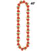 Beistle 12 Piece 40″ Fabric Rose Leis Horse Racing Party Supplies Tropical Hawaiian Luau Flower Necklaces, Red/Green