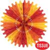 Beistle 12 Piece Fall Tissue Paper Fan Decorations For Thanksgiving And Autumn Celebrations(Golden Yellow/Orange/Red)