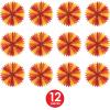 Beistle 12 Piece Fall Tissue Paper Fan Decorations For Thanksgiving And Autumn Celebrations(Golden Yellow/Orange/Red)