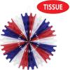 Beistle 12 Piece Fall Tissue Paper Fan Decorations For Thanksgiving And Autumn Celebrations(Red  White and Blue)