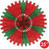 Beistle 12 Piece Fall Tissue Paper Fan Decorations For Thanksgiving And Autumn Celebrations(Red and Green)