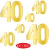 Beistle 12 Piece Gold Cardstock Paper Happy 50th Birthday Party Decorations Cut Outs for Home and Office(Foil “40” Birthday Cutouts)