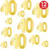 Beistle 12 Piece Gold Cardstock Paper Happy 50th Birthday Party Decorations Cut Outs for Home and Office(Foil “40” Birthday Cutouts)