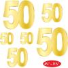 Beistle 12 Piece Gold Cardstock Paper Happy 50th Birthday Party Decorations Cut Outs for Home and Office(Foil “50” Birthday Cutouts)