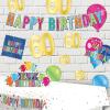 Beistle 12 Piece Gold Cardstock Paper Happy 50th Birthday Party Decorations Cut Outs for Home and Office(Foil “60” Birthday Cutouts)