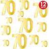 Beistle 12 Piece Gold Cardstock Paper Happy 50th Birthday Party Decorations Cut Outs for Home and Office(Foil “70” Birthday Cutouts)