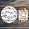 Beistle 16 Piece Music Notes Paper Beverage Napkins 50’s Theme Rock and Roll Tableware For 1950’s Party Awards Night Decorations(5 x 5 inches (Pack of 6))