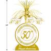 Beistle 2 Piece 13″ Gold 50th Wedding Anniversary Table Decor Centerpieces For Golden Themed Celebrations