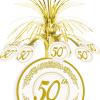 Beistle 2 Piece 13″ Gold 50th Wedding Anniversary Table Decor Centerpieces For Golden Themed Celebrations