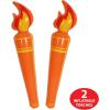 Beistle 2 Piece 24.5” Inflatable Flame Torches for Luau Theme and International Sports Parties