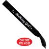 Beistle 2 Piece Glittered Birthday Girl Satin Fabric Sashes for Sweet 16 and 21st Party Decorations Supplies, 33″ x 4″, Black/Silver