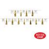 Beistle 2 Piece Metallic Plastic Gold Tassel Banners With Paper Pennants For Happy Birthday Party Decorations