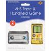 Beistle 2 Piece Novelty Inflatable VHS Tape & Handheld Game Throwback 1990’s Theme Party Decorations, 9″ x 15″, Black/Yellow/Red/Gray/Blue
