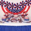 Beistle 2 Piece Red White & Blue Tissue Fans For Patriotic Theme USA 4th Of July Party Decorations, Made In USA Since 1900