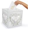 Beistle 2 Piece White Card Box Holders for Weddings, Baby Shower, Birthday and Graduation Celebrations(American)