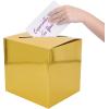 Beistle 2 Piece White Card Box Holders for Weddings, Baby Shower, Birthday and Graduation Celebrations(Foil All-Purpose Card Box – Gold)
