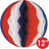 Beistle 24 Piece Red, White and Green Tissue Balls for Christmas, Mexican, Italian Decorations, 12″(Red/White/Blue)