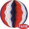 Beistle 24 Piece Red, White and Green Tissue Balls for Christmas, Mexican, Italian Decorations, 12″(Red/White/Blue)