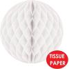 Beistle 24 Piece Red, White and Green Tissue Balls for Christmas, Mexican, Italian Decorations, 12″(White)
