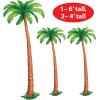 Beistle 3 Count Jointed Palm Tree Decorations, Cardstock Paper Cut Outs, Luau Beach Theme, Tropical Hawaiian Party Décor, 2-4’ & 1-6’