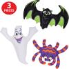 Beistle 3 Piece 18.5″-23″ Hanging Inflatable Bat, Ghost, & Spider, Halloween Party Decorations, Indoor Outdoor Blow Up Décor