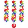 Beistle 3 Piece 40″ Floral Rainbow Hawaiian Leis For Tropical Luau Party Supplies And Favors