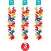 Beistle 3 Piece 40″ Floral Rainbow Hawaiian Leis For Tropical Luau Party Supplies And Favors